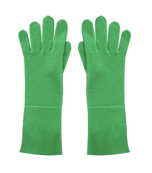 Zelené vlněné rukavice — Stock fotografie