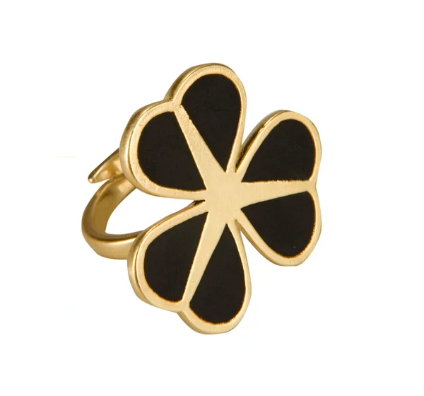 Gold flowers ring — Stock Photo, Image