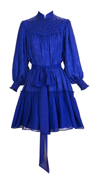 Синій мереживній сукні — стокове фото