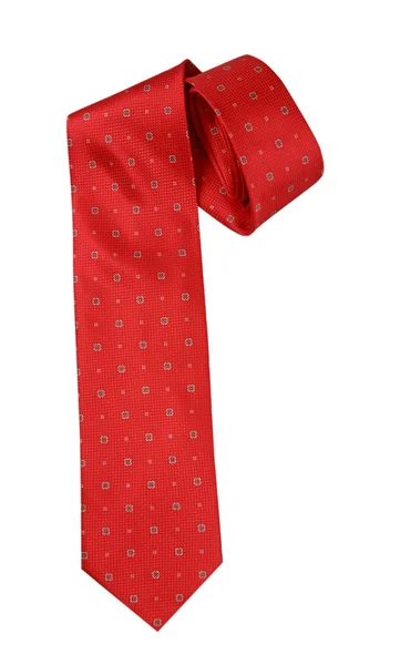 Красный галстук на белом фоне — стоковое фото