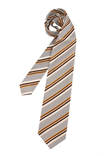 Striped necktie on a white background — Stock Photo, Image
