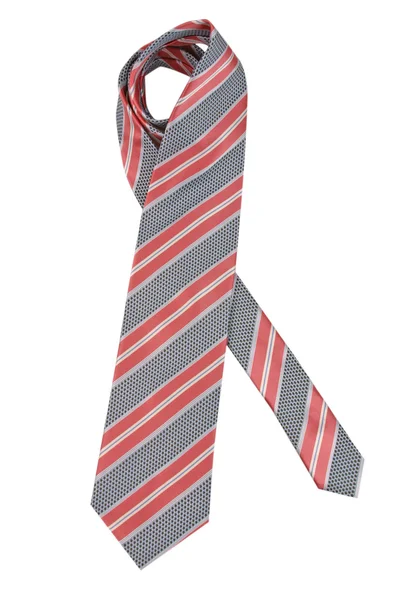 Striped necktie on a white background — Stock Photo, Image