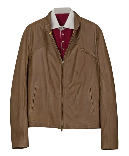 Jaqueta de couro marrom — Fotografia de Stock