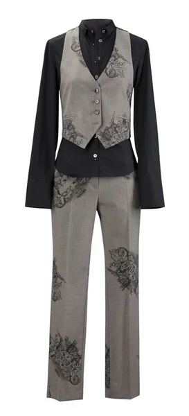 Gray waistcoat, trousers and a black shirt — Stock Photo, Image
