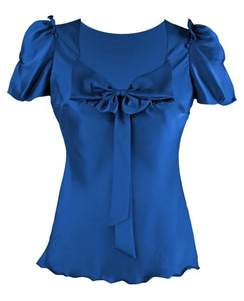 Blauwe zijde blouse — Stockfoto