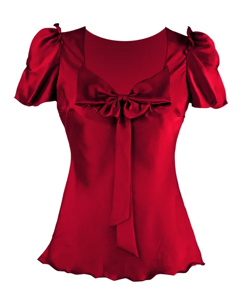 Red Blouse rode zijde blouse — Stockfoto
