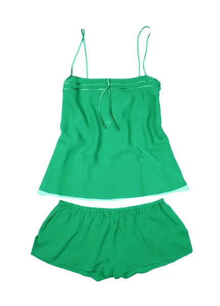 Peignoir verde e panty — Foto Stock