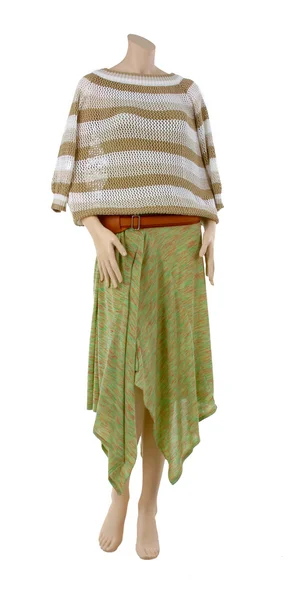 Dummy in collection of fashion clothes — Stock Photo, Image