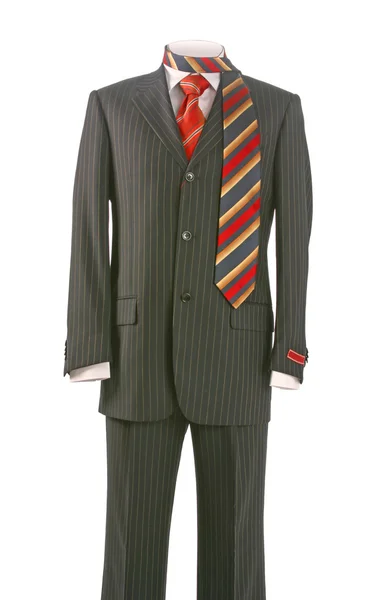 Muž oblek sako a pásy kravata — Stock fotografie