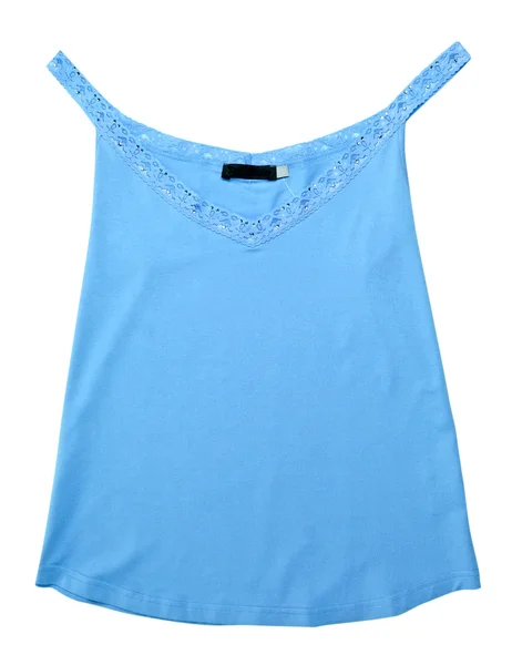 Blue lace vest blouse shirt — Stock Photo, Image