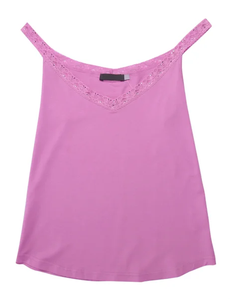 Camisa de blusa de colete de renda rosa — Fotografia de Stock