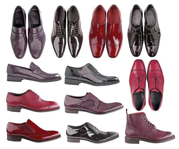 Collection men leather shoes — Stock Photo, Image