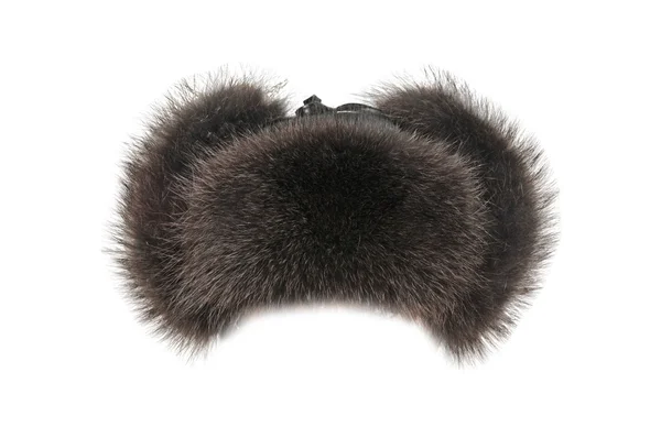 Fur cap isolated on white — Stock Photo, Image