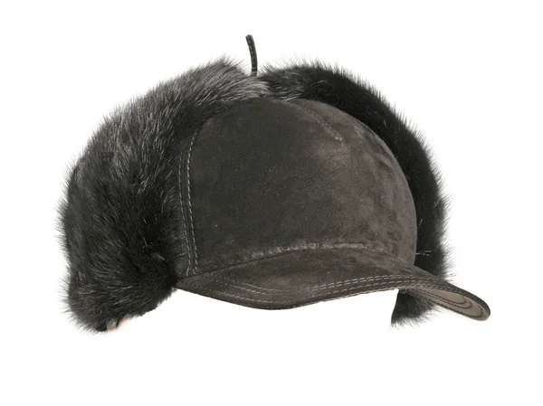 Fur cap isolated on white — Stock Photo, Image