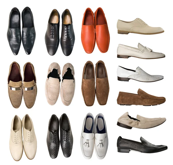 Collection of men footwear Royalty Free Stock Images