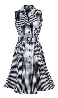 Checkerred dress isolated with clipping paths