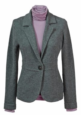 Gray jacket for business women clipart