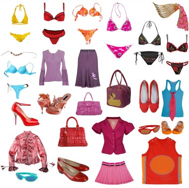 Collection summer clothes clipart