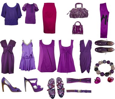 Collection of clothing and accessories clipart