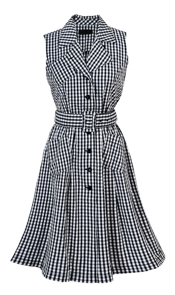Checkerred dress terisolasi dengan jalur kliping — Stok Foto