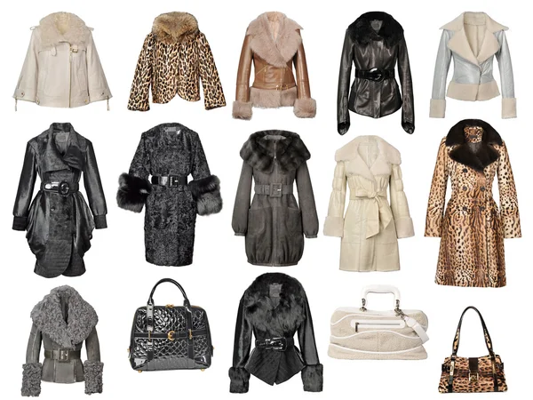 stock image Fur coat collection