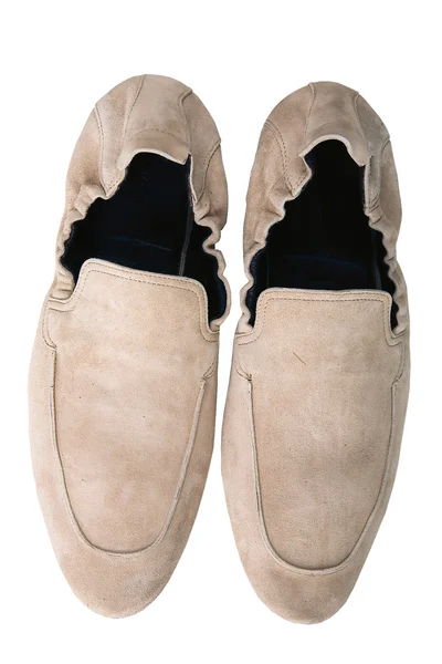 Мужская кожаная обувь, выделенная в белый цвет — стоковое фото
