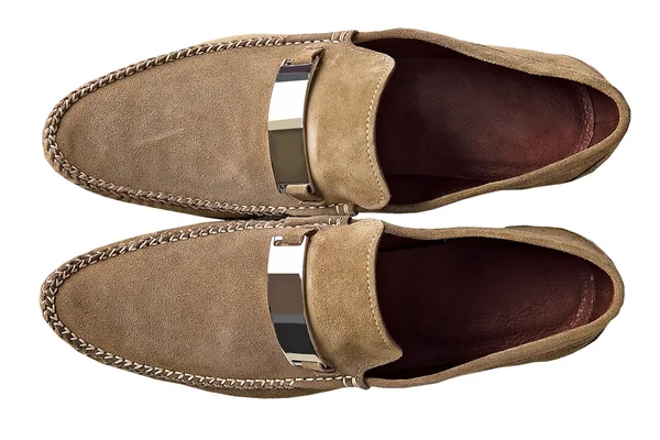 Zapatos de piel masculina aislados en blanco —  Fotos de Stock