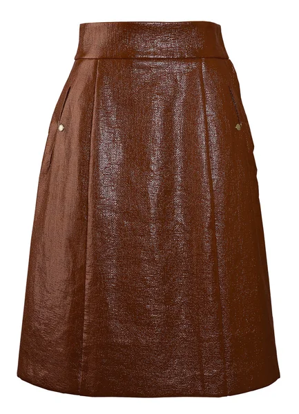Brown leather skirt — Stock Photo, Image