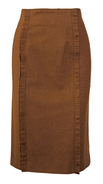 Brązowy skórzany spódnica — Zdjęcie stockowe