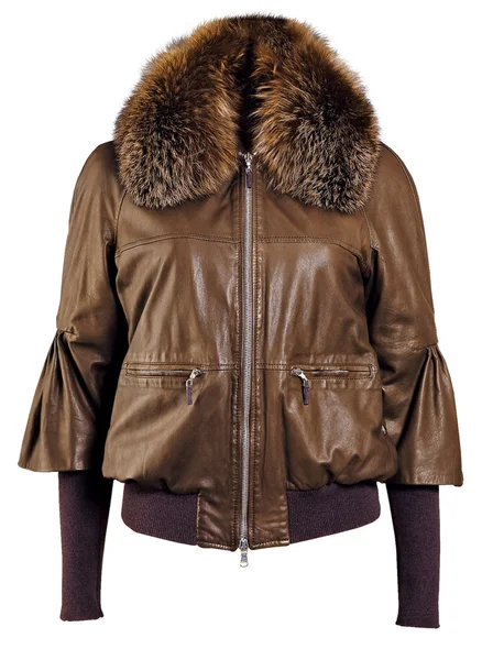 갈색 재킷 모피 — 스톡 사진
