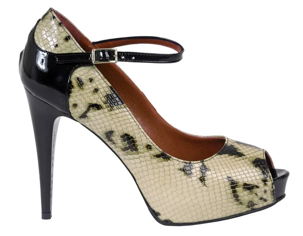 Zapatos de piel de serpiente con tacón alto —  Fotos de Stock