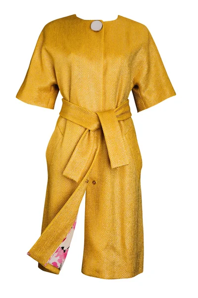 Abrigo amarillo mujer — Foto de Stock