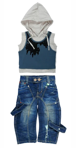 Baby jeans en t-shirt — Stockfoto
