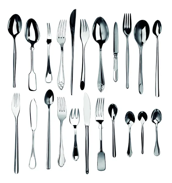Collection of silver cutlery — Stock Photo, Image