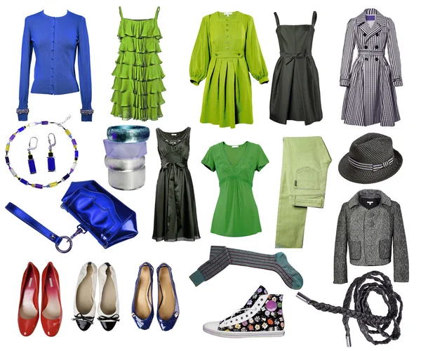 Samling klänning och skor — Stockfoto