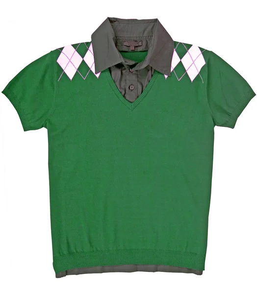 Groen shirt geïsoleerd op wit — Stockfoto