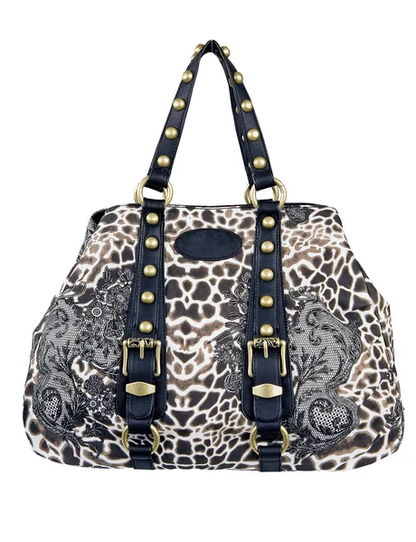 Donna moda leopardo spotty bag — Foto Stock