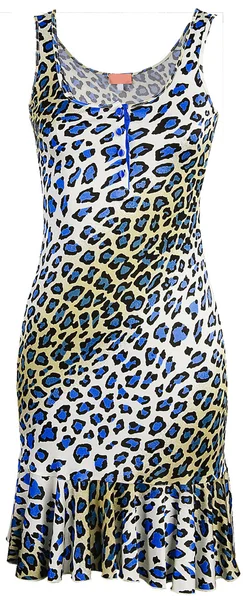 Fleckige Leoparden Frau Mode Kleid — Stockfoto