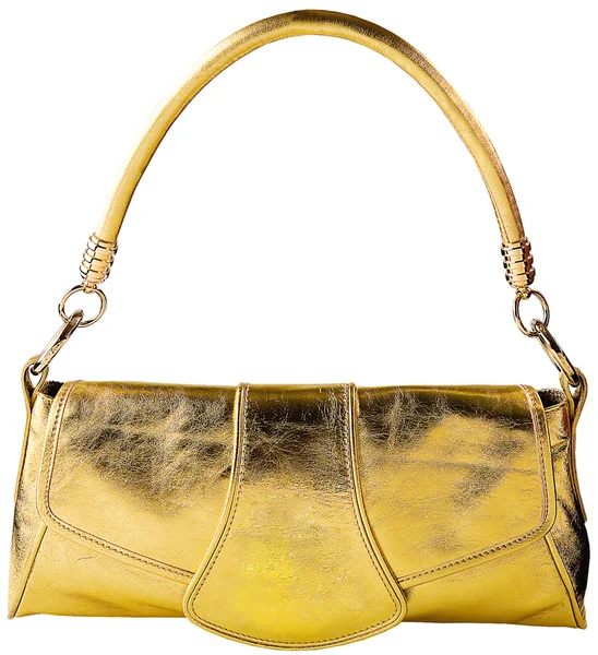 Złota kobieta moda torby — Zdjęcie stockowe