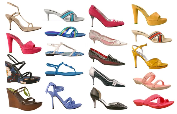 Samling kvinnor skor — Stockfoto