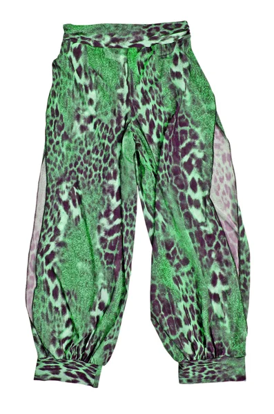 Зеленые леопардовые брюки — стоковое фото