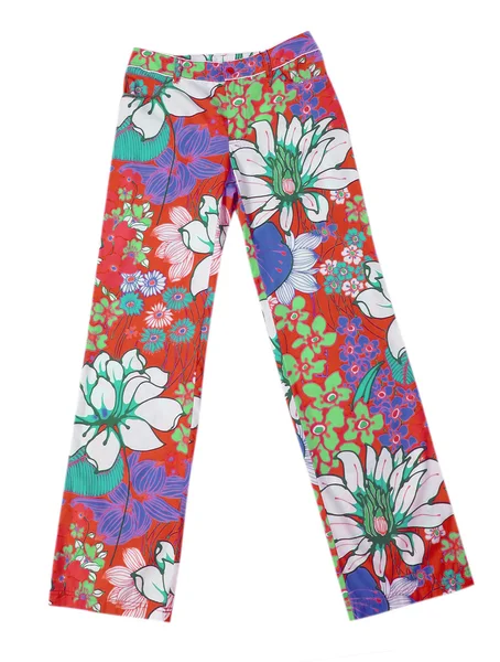 Pantaloni a fiori rossi pantaloncini corti — Foto Stock