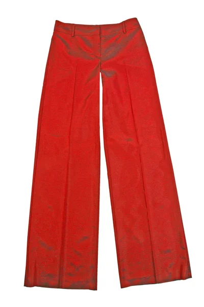 Calças femininas de seda vermelha — Fotografia de Stock
