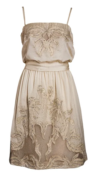 Letní bílé krajkové šaty — Stock fotografie