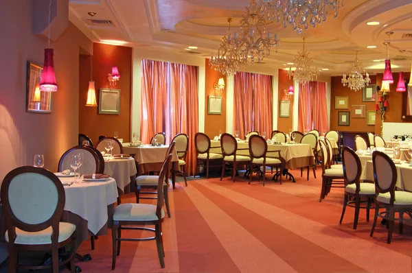 Red restaurant interior — Stock Photo, Image