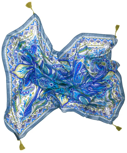 Синім візерунком шарф — стокове фото