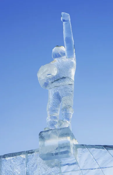 Verseny jégszobrok, működik a legjobb szobrász a rangsorolt díjak — Stock Fotó