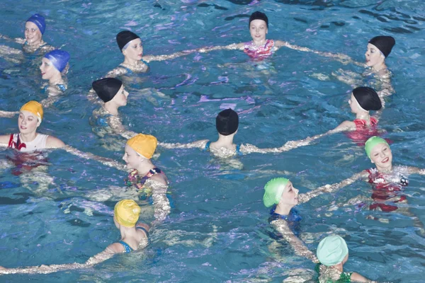 Synchronizované plavání — Stock fotografie