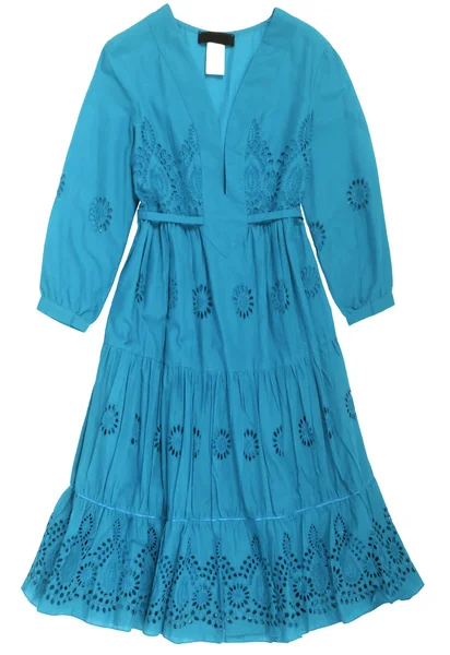 Modré letní šaty — Stock fotografie