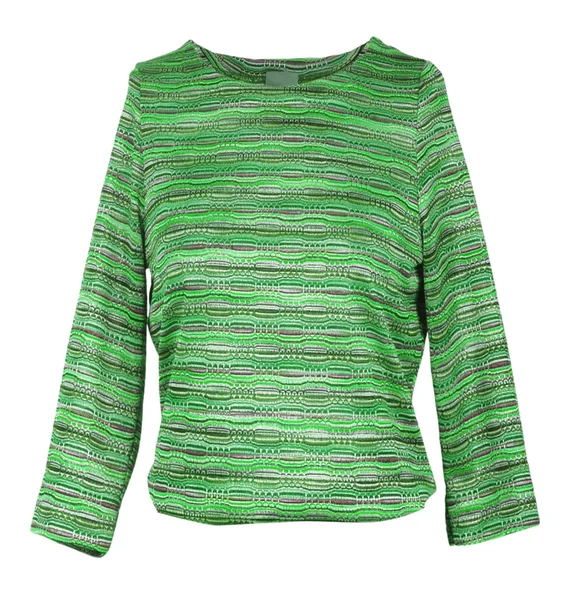 Zelený pruhovaný svetr — Stock fotografie